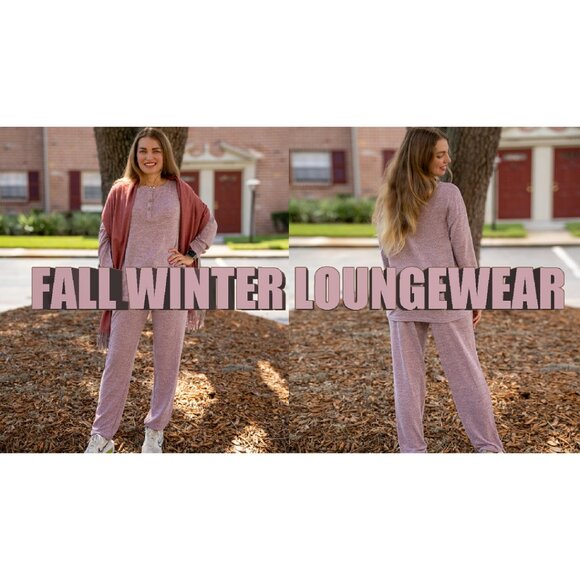 Long Sleeve Henley Pajama Set Polyester-Rayon Blend S-XXL - Picture 8 of 8